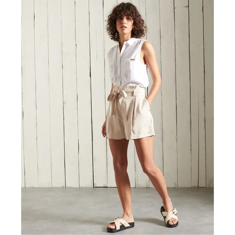 5059046076598 - Womens Desert Paper Bag Shorts Beige - Größe 44