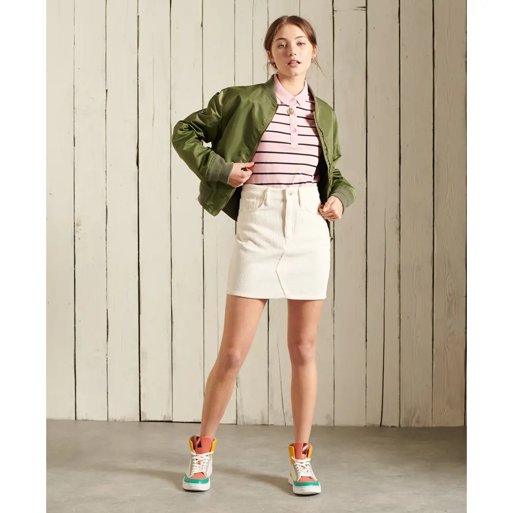 5057847433404 - Womens Cord Minirock Creme - Größe 38