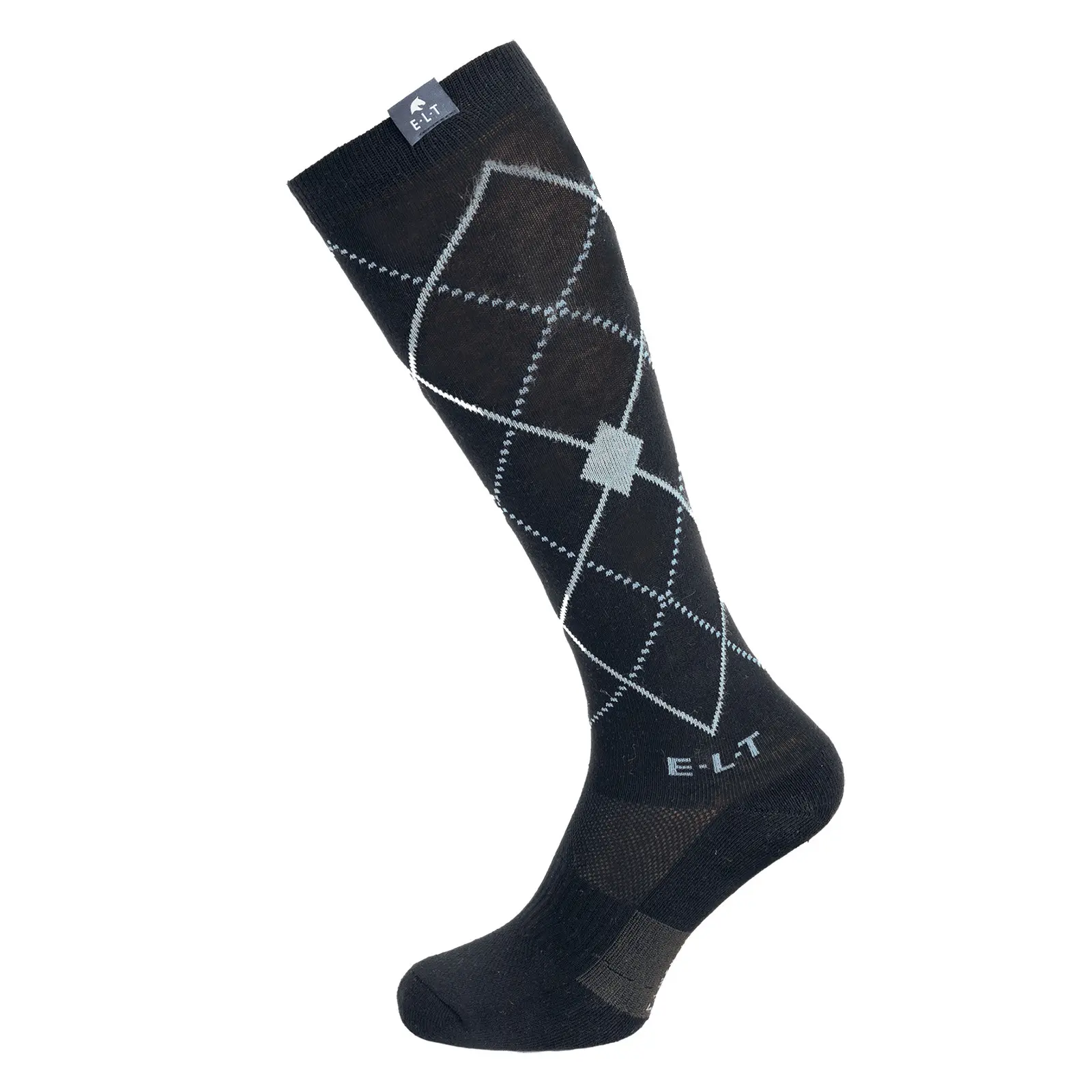 Elt Noir Riding Socks Argyle