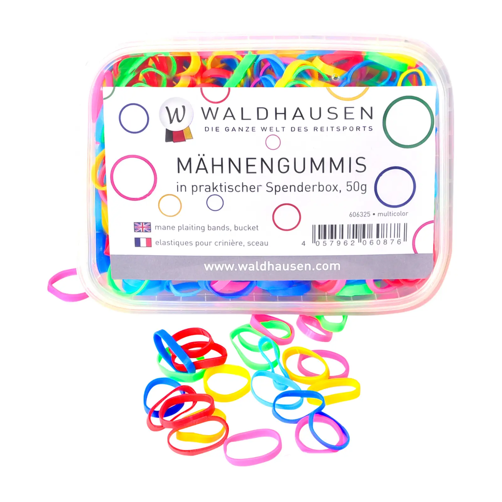 Waldhausen Multicolore Extra Large Mane Elastics With Dispenser Box