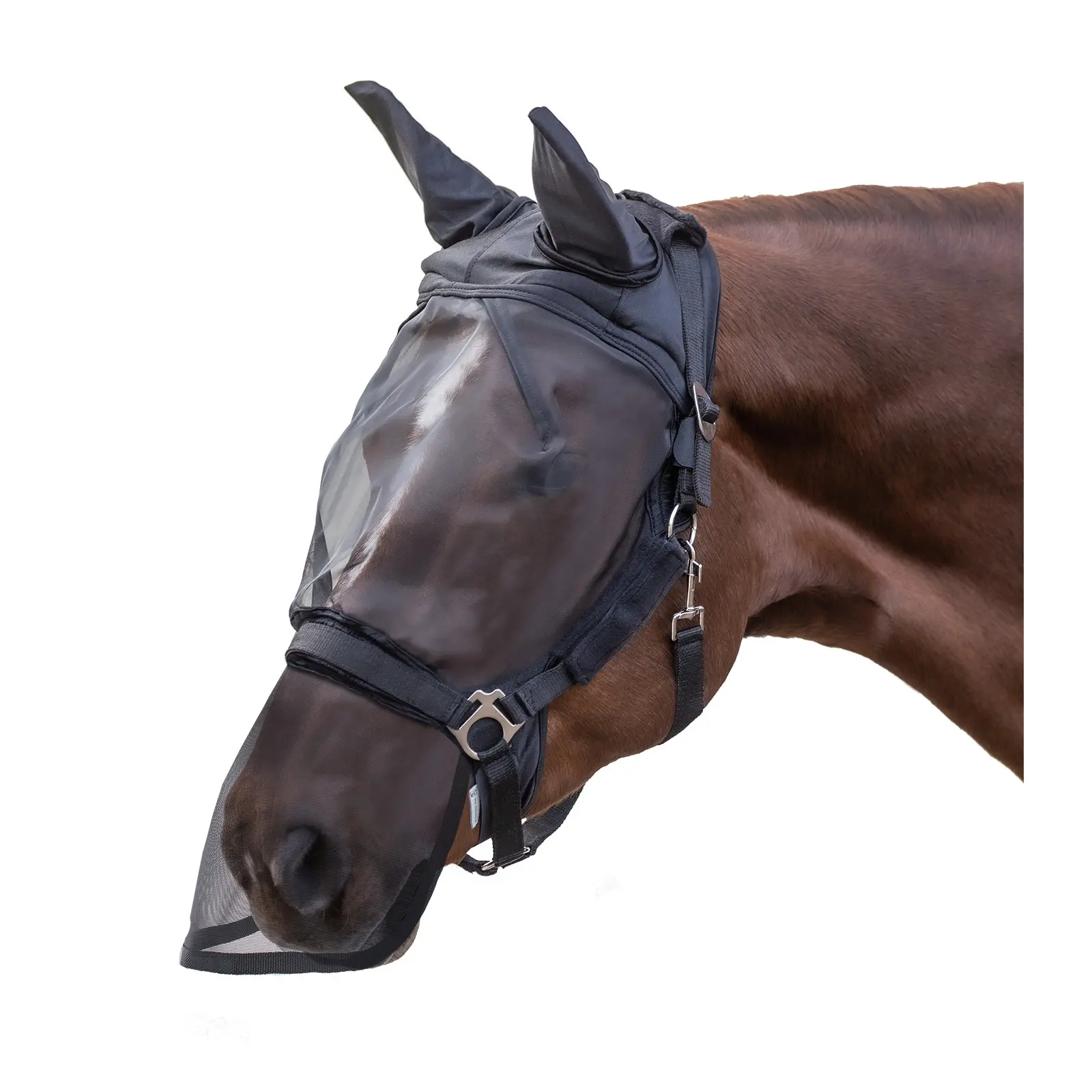 Waldhausen Noir Fly Mask For Horses With Ear And Muzzle Protection Premium