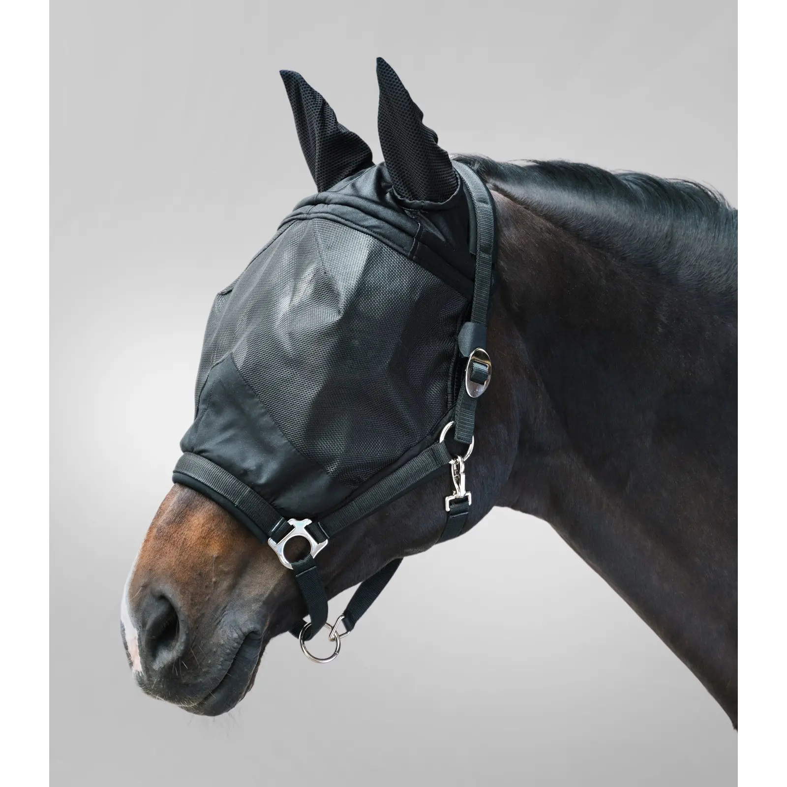 Waldhausen Noir Fly Mask For Pony With Headcollar Premium