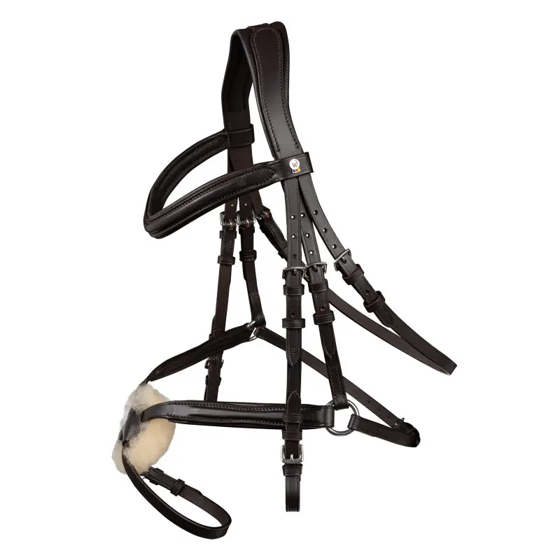 Meilleurs prix pour Bridon équitation muserolle croisée anatomique Waldhausen X-Line