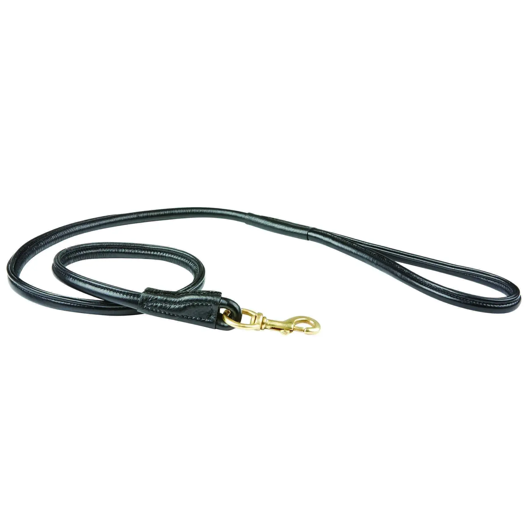 Weatherbeeta Noir Rolled Leather Dog Leash