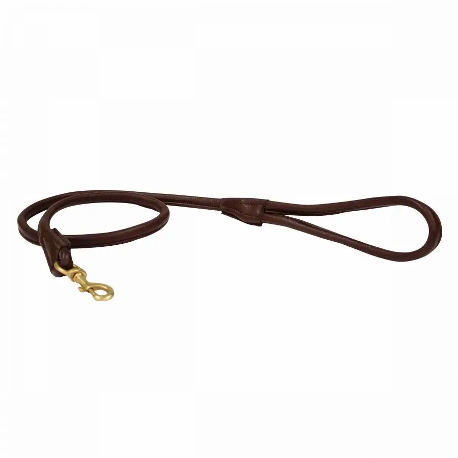 Weatherbeeta Marron Rolled Leather Dog Leash