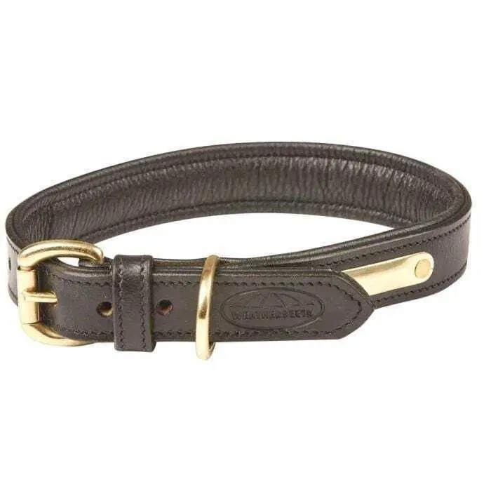 Weatherbeeta Noir Padded Leather Dog Collar