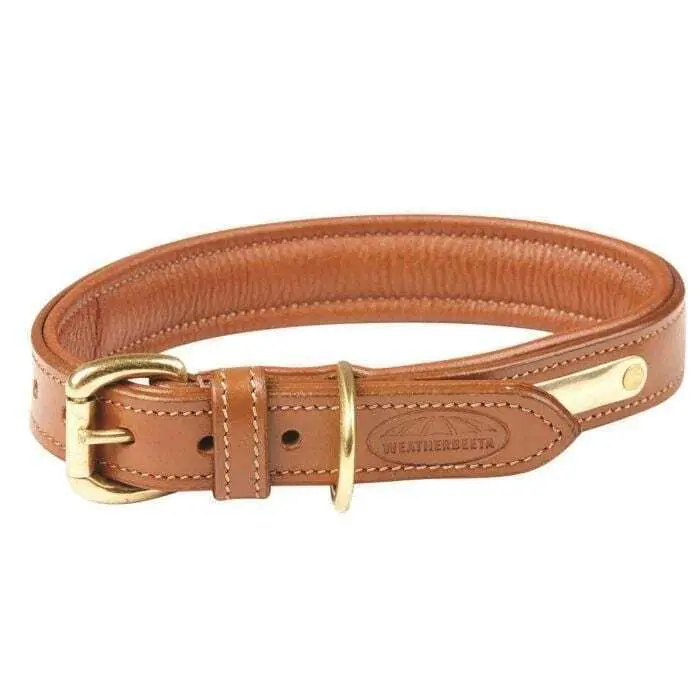 Weatherbeeta Marron Padded Leather Dog Collar