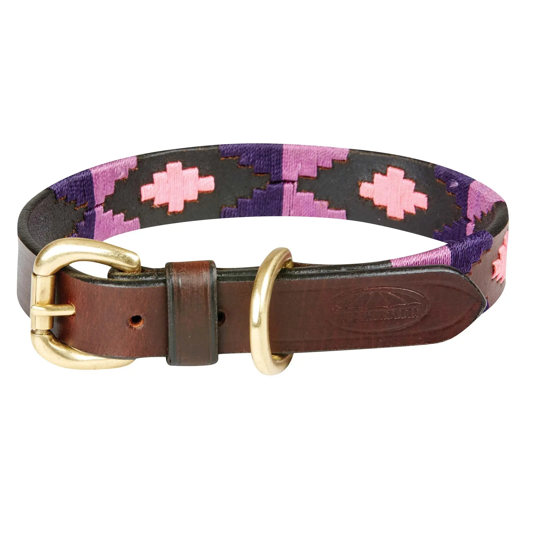 Weatherbeeta Marron Leather Dog Collar Polo Shirt