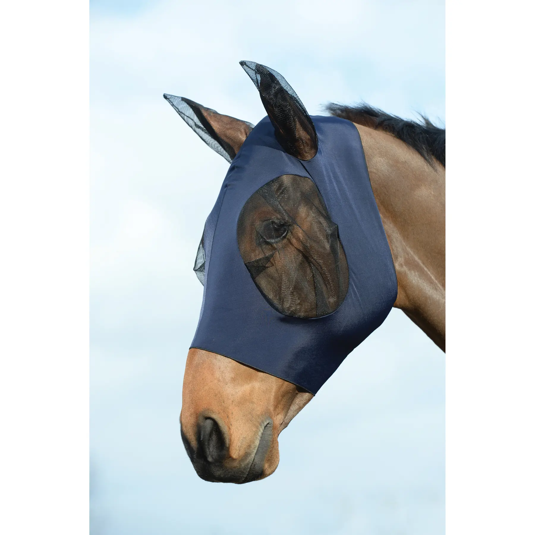 Weatherbeeta Bleu Stretch Fly Mask For Horse Eyes And Ears Bug