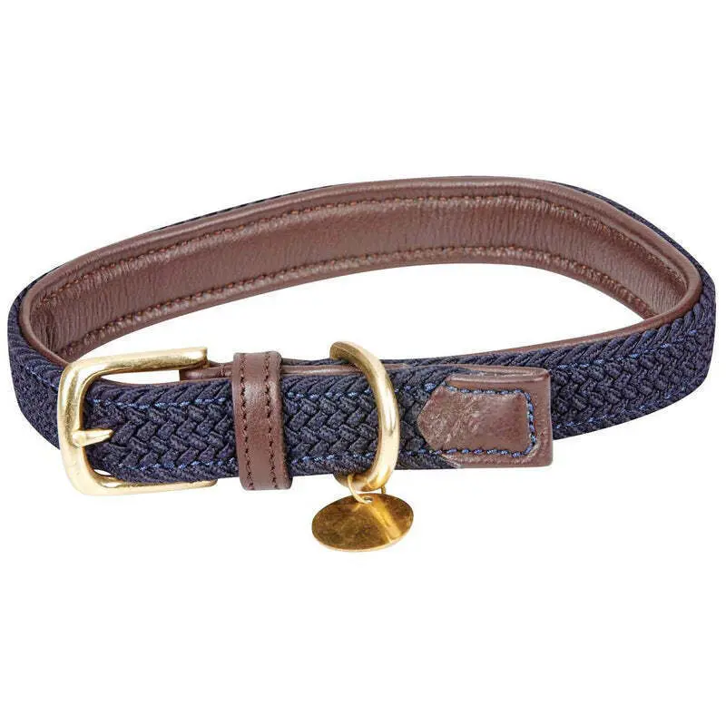 Weatherbeeta Marron Braided Leather Dog Collar