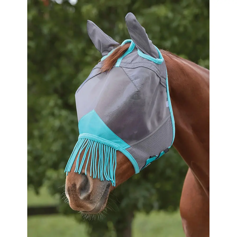 Comparer les prix de Masque anti-mouches pour cheval en maille fine avec oreilles et pompons Weatherbeeta Comfitec Deluxe