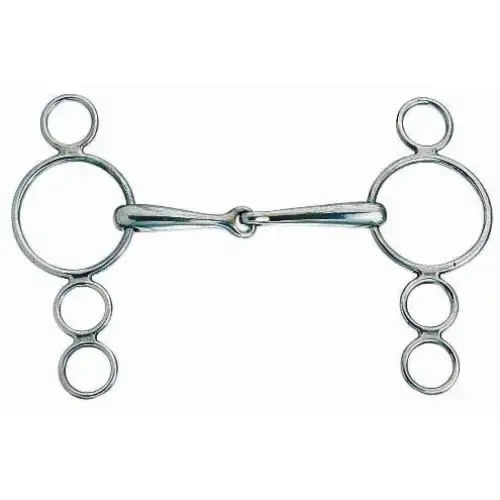 Mors hollandais articulé à 3 anneaux en acier inoxydable pour cheval Weatherbeeta Korsteel