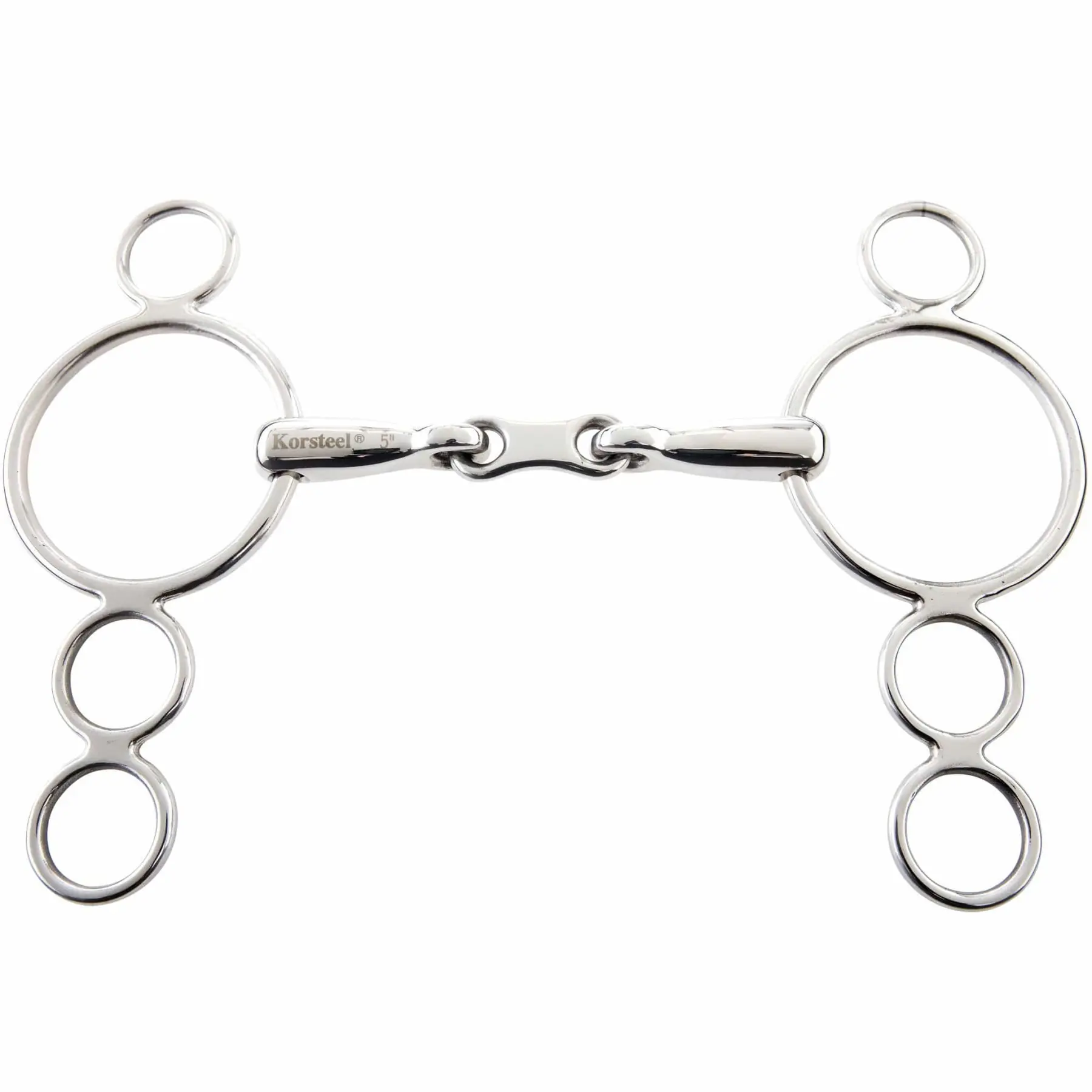 Mors 3 ou 4 anneaux pour cheval en acier inoxydable à maillons français pour cheval Weatherbeeta Korsteel