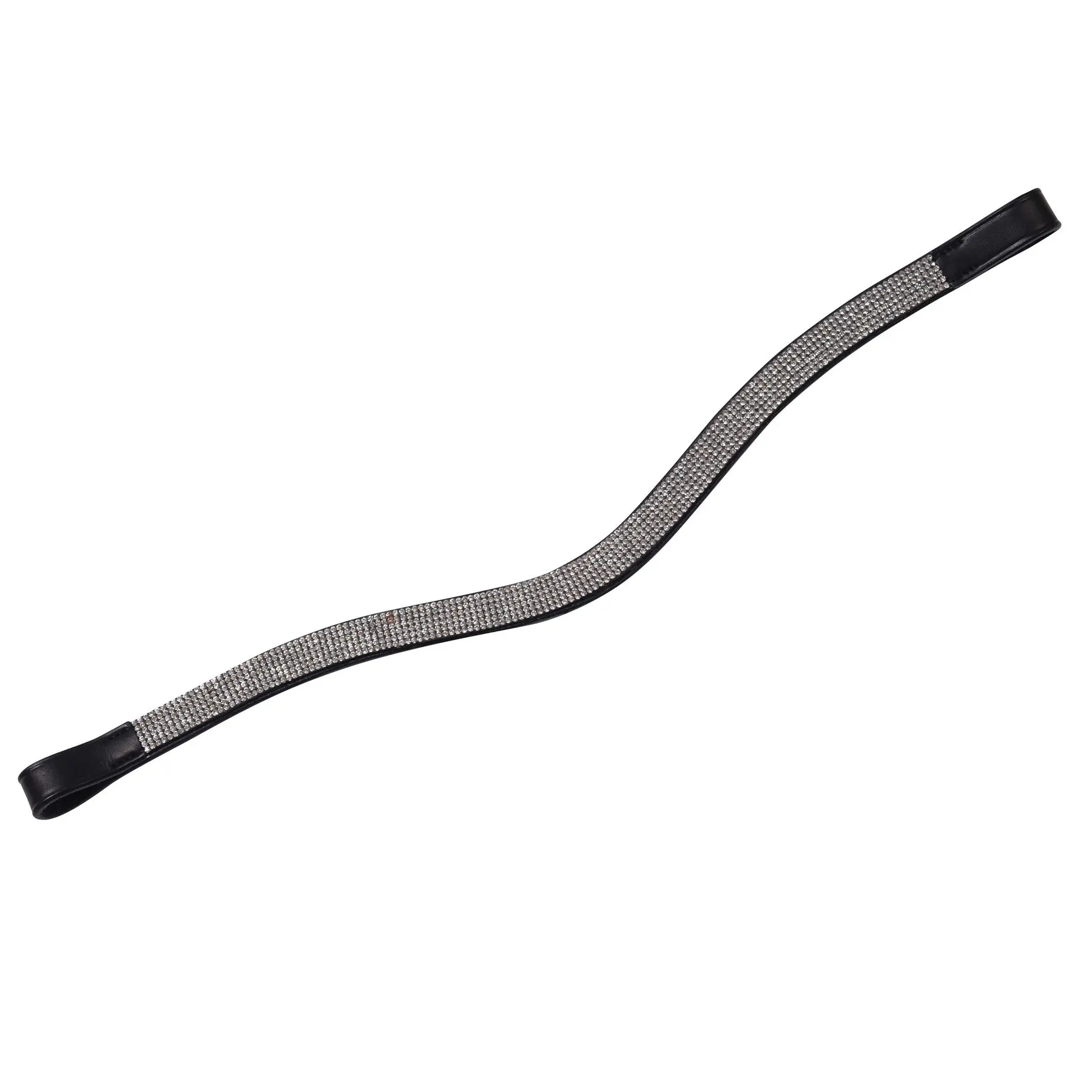 Weatherbeeta Noir Horse Browband With Curved Chain Collegiate