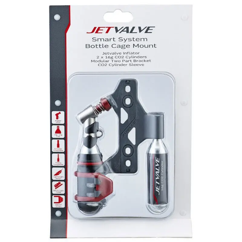 Gonfiatore Jetvalve con supporto per bombole - fornito con 2 cartucce su scheda Weldtite 16g