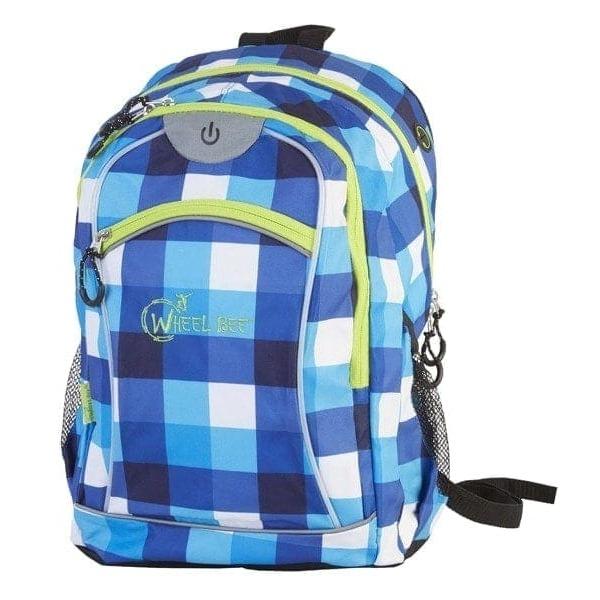 3830058980446 - WHEEL BEE Freizeit-Rucksack Night Vision blau weiß kariert