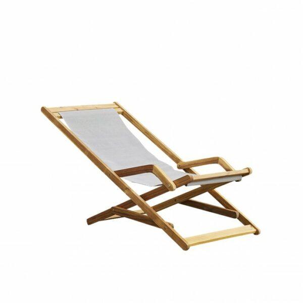 3662251006513 - Liegestuhl aus massivem Akazienholz und Textilene Sea