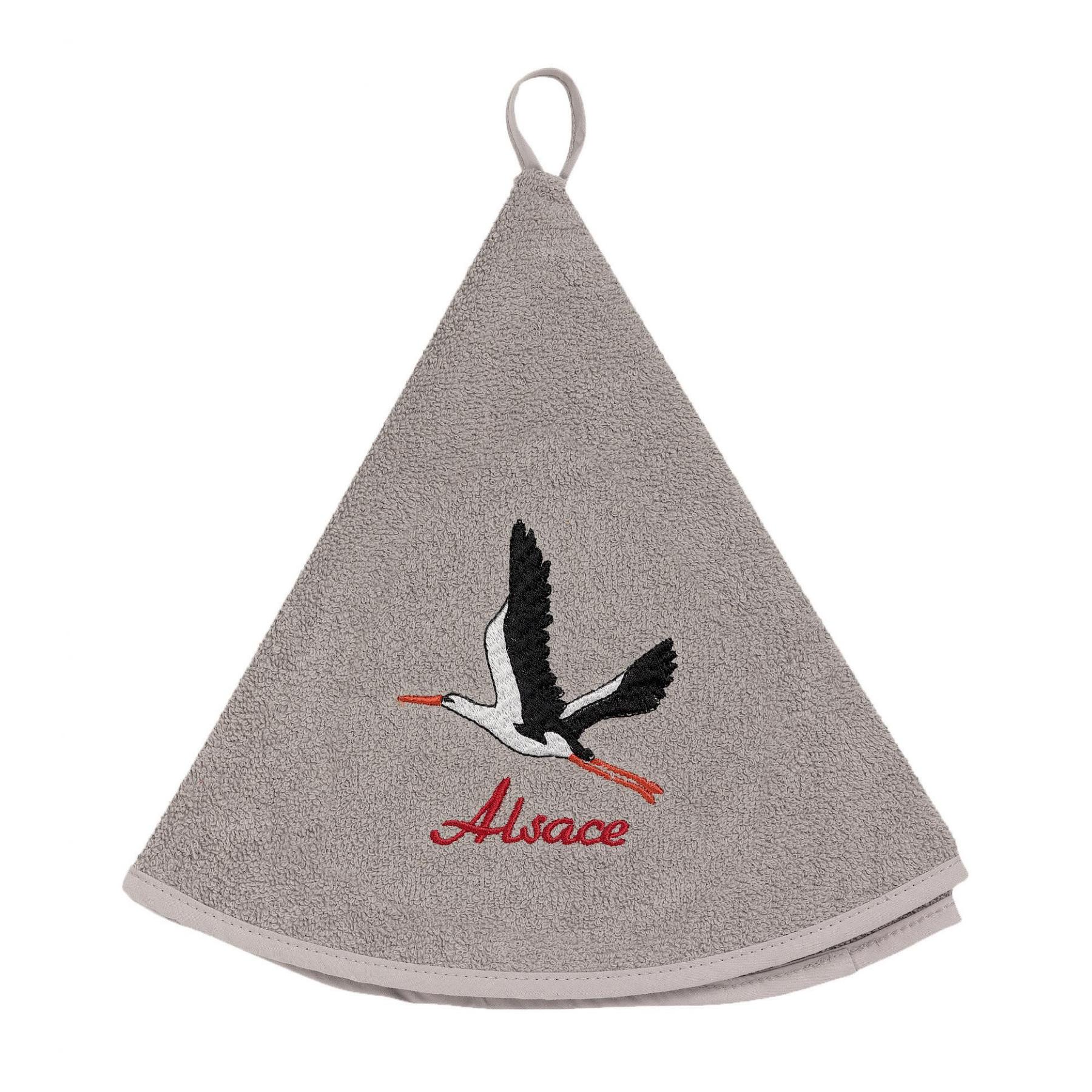 3210801599024 - Besticktes rundes Handtuch - fliegender Storch Winkler
