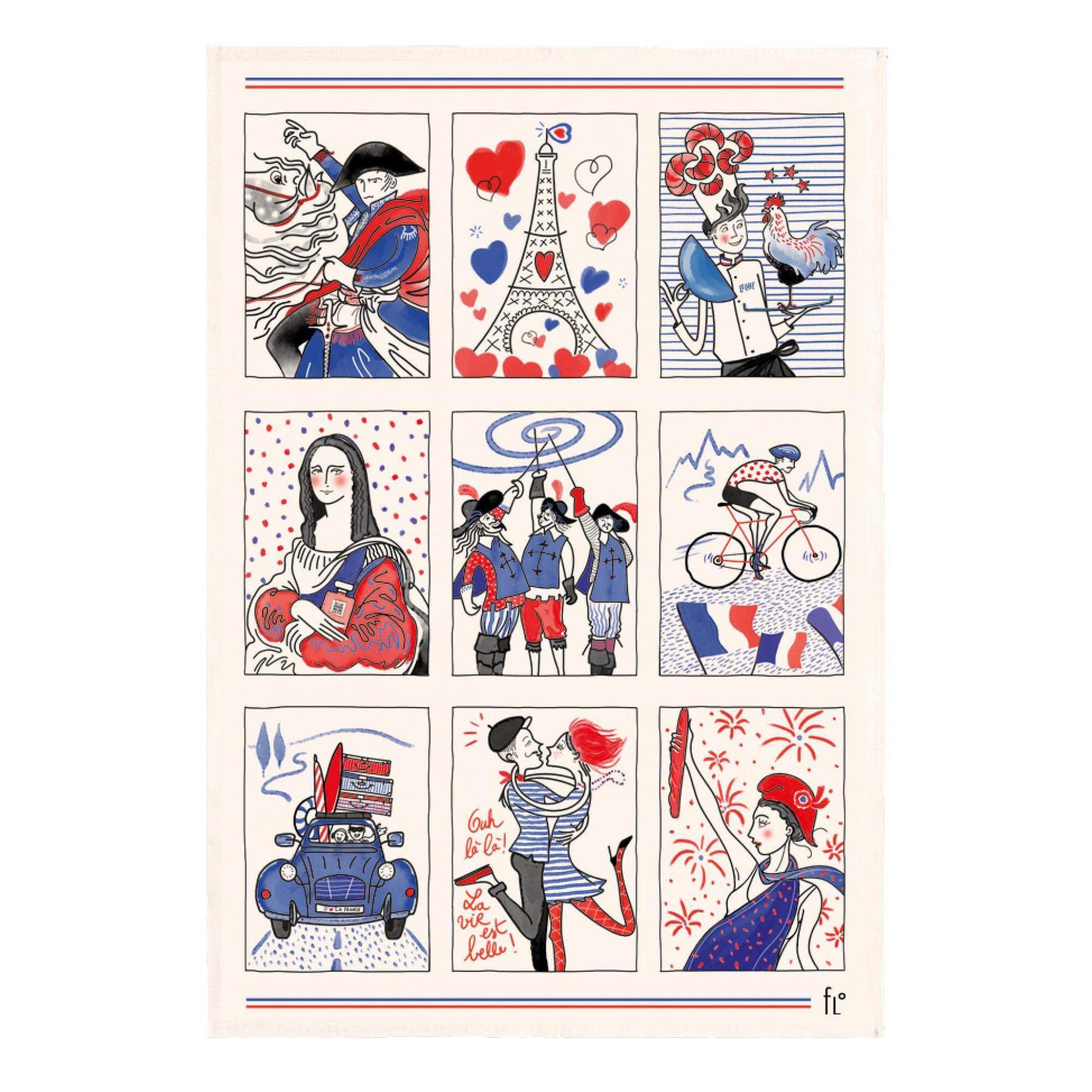 3210801829008 - French symbols torchon x6