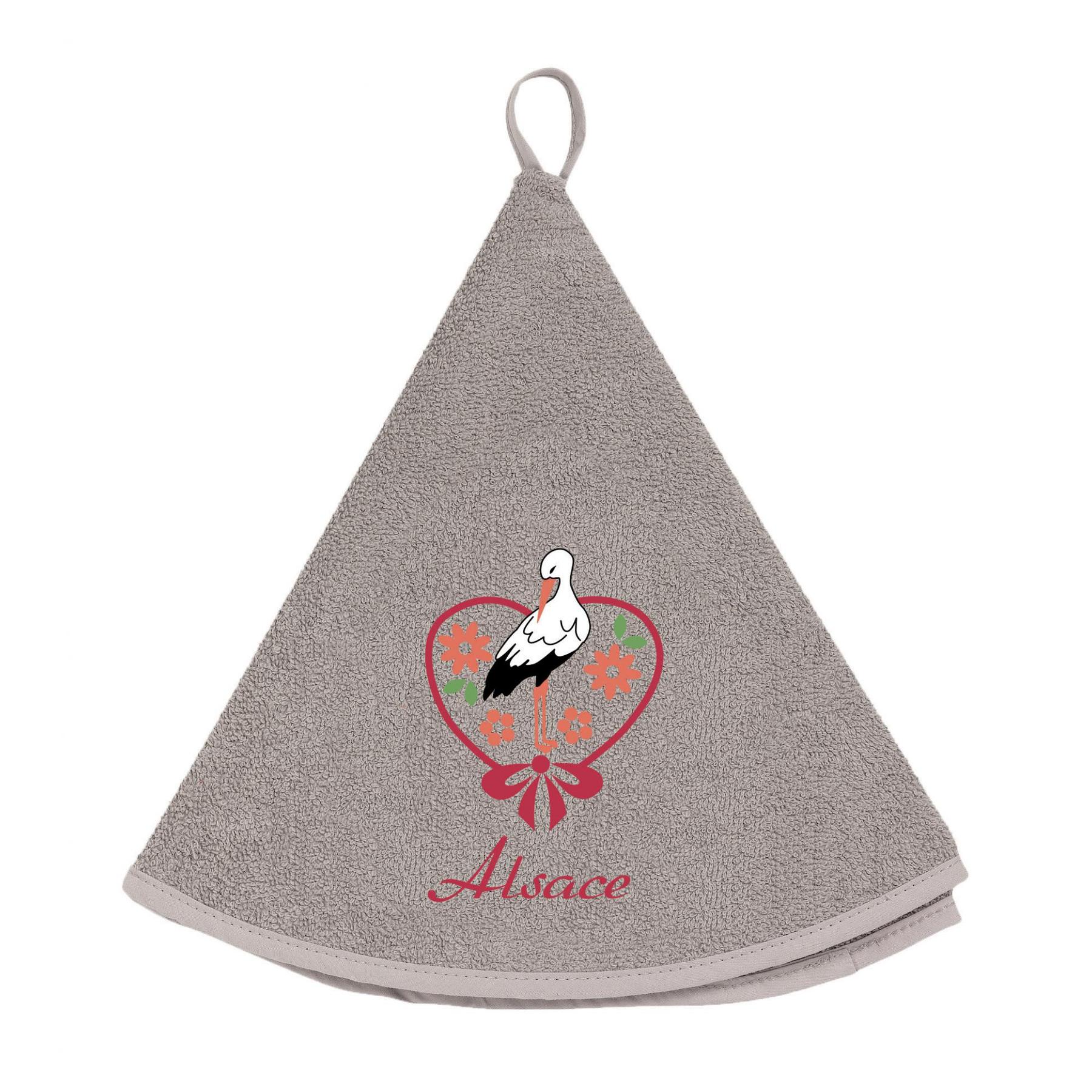 3210802090025 - Handtuch rund - Storch Blumen Elsass Winkler