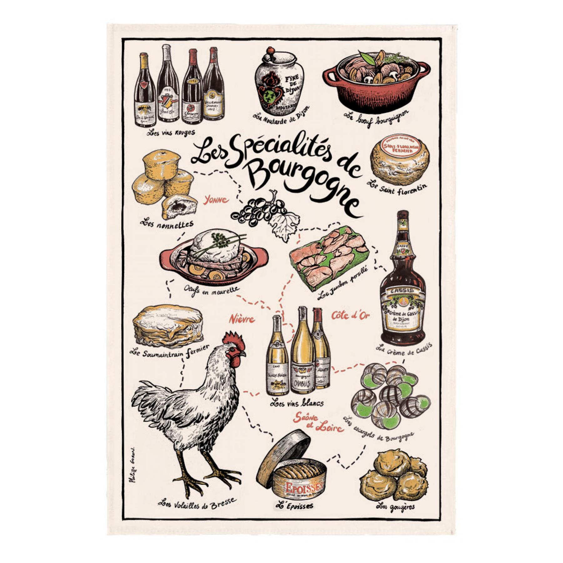 3210802120005 - Geschirrtuch - spécialites de bourgogne Winkler