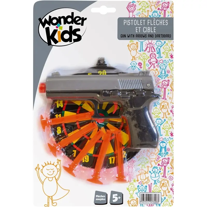 3437017073463 - Pistole 5 Pfeile Ziel Wonderkids