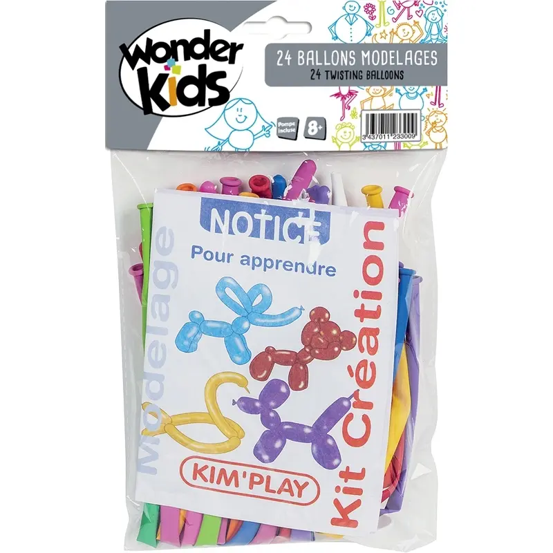 3437011233009 - Aufblasbare Bälle Modellierung + Pumpe (x24)