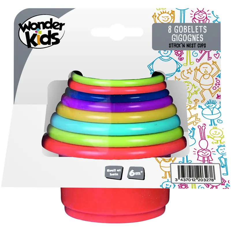 3437012203278 - Gesellschaftsspiele 8 stapelbare Töpfe Wonderkids