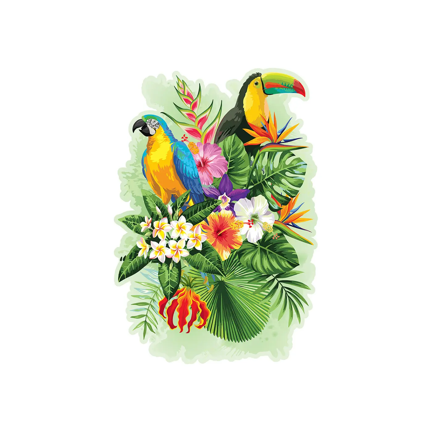5904151821451 - Wooden City 502227 - Wooden City Wooden Puzzle Tropical Birds M