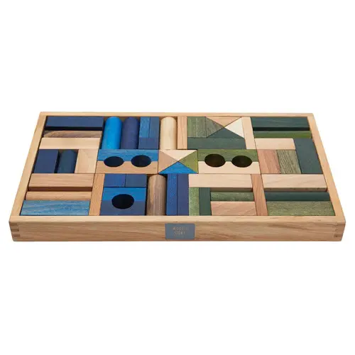 Blokken in een bakje 54 stuks Wooden Story