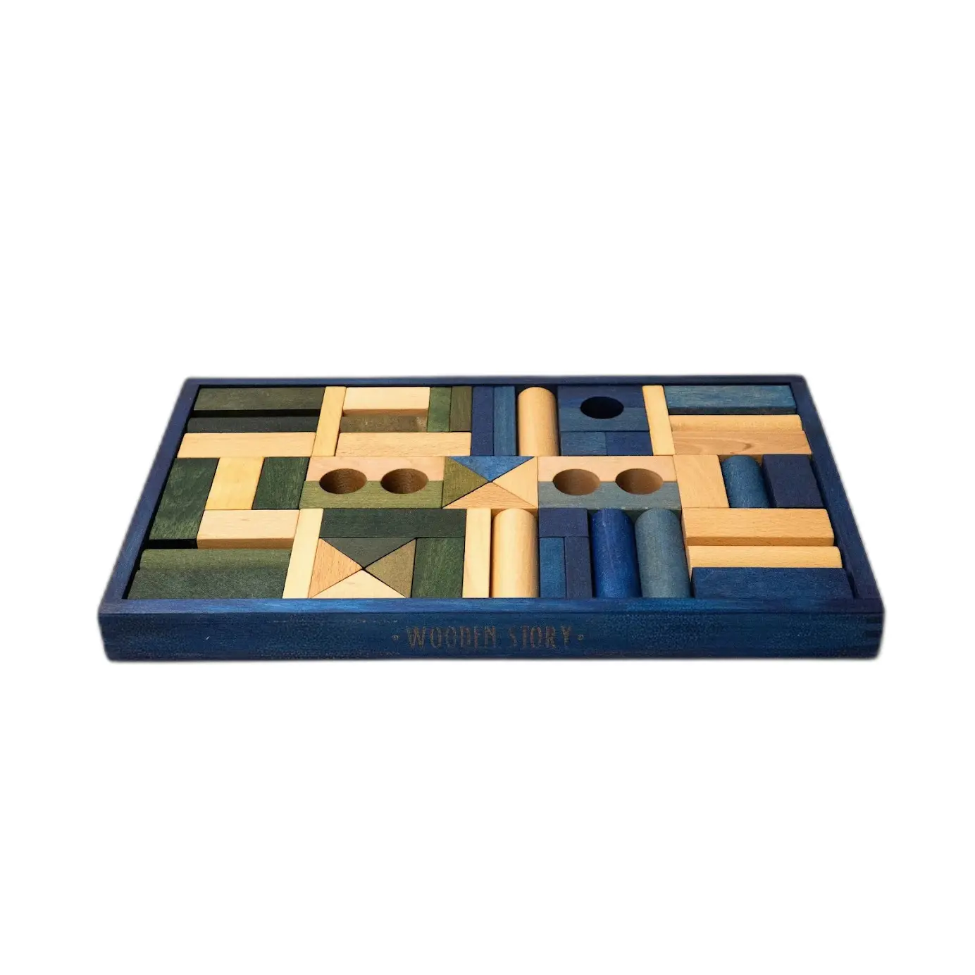 Brettspiel aus Holz mit 54 Teilen Wooden Story