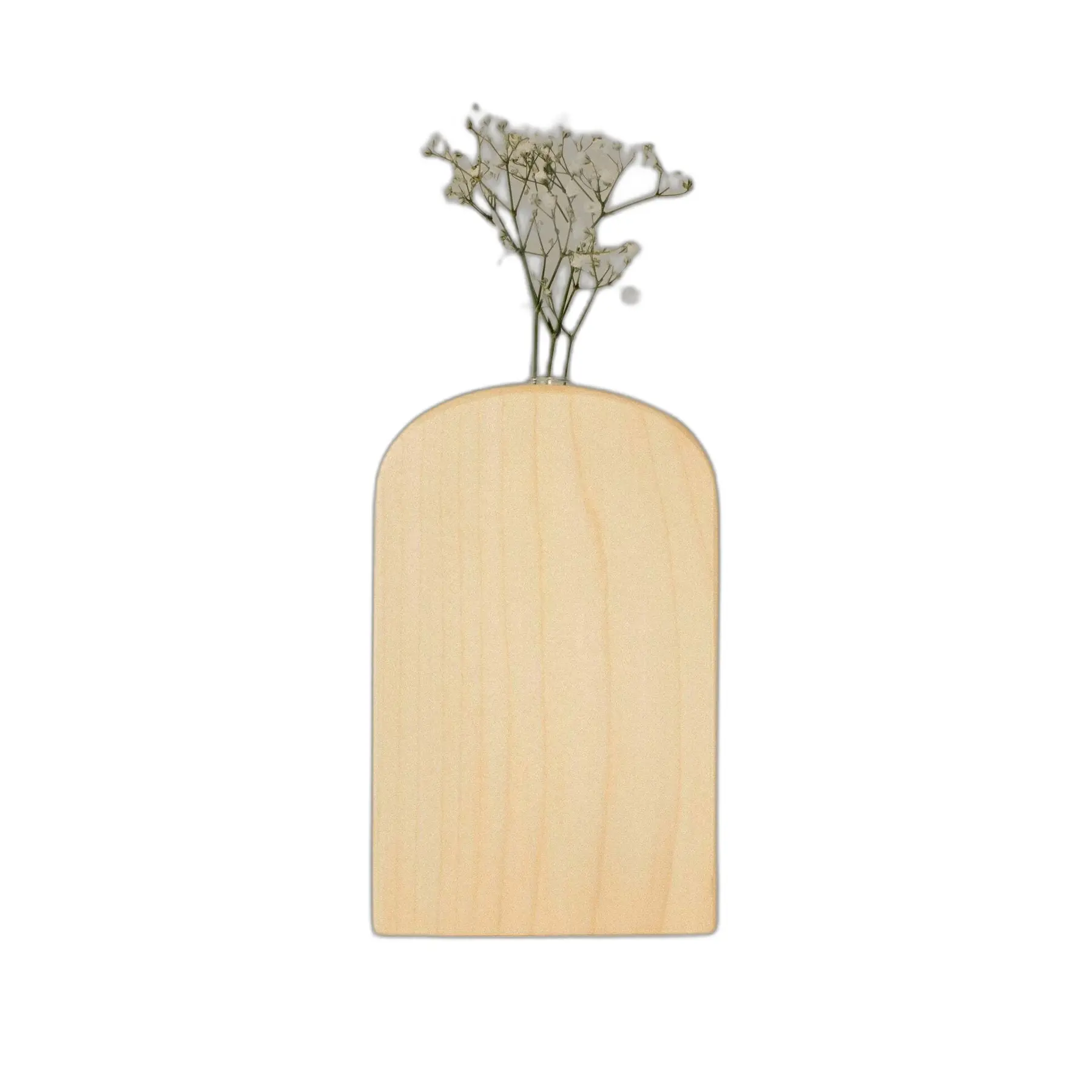 Vase und Holzblumenhalter Nr. 01 mit Glas Wooden Story