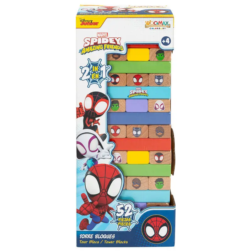 Aktivitätswürfel + Holzspielsteine Woomax Spiderman Marvel (x52)