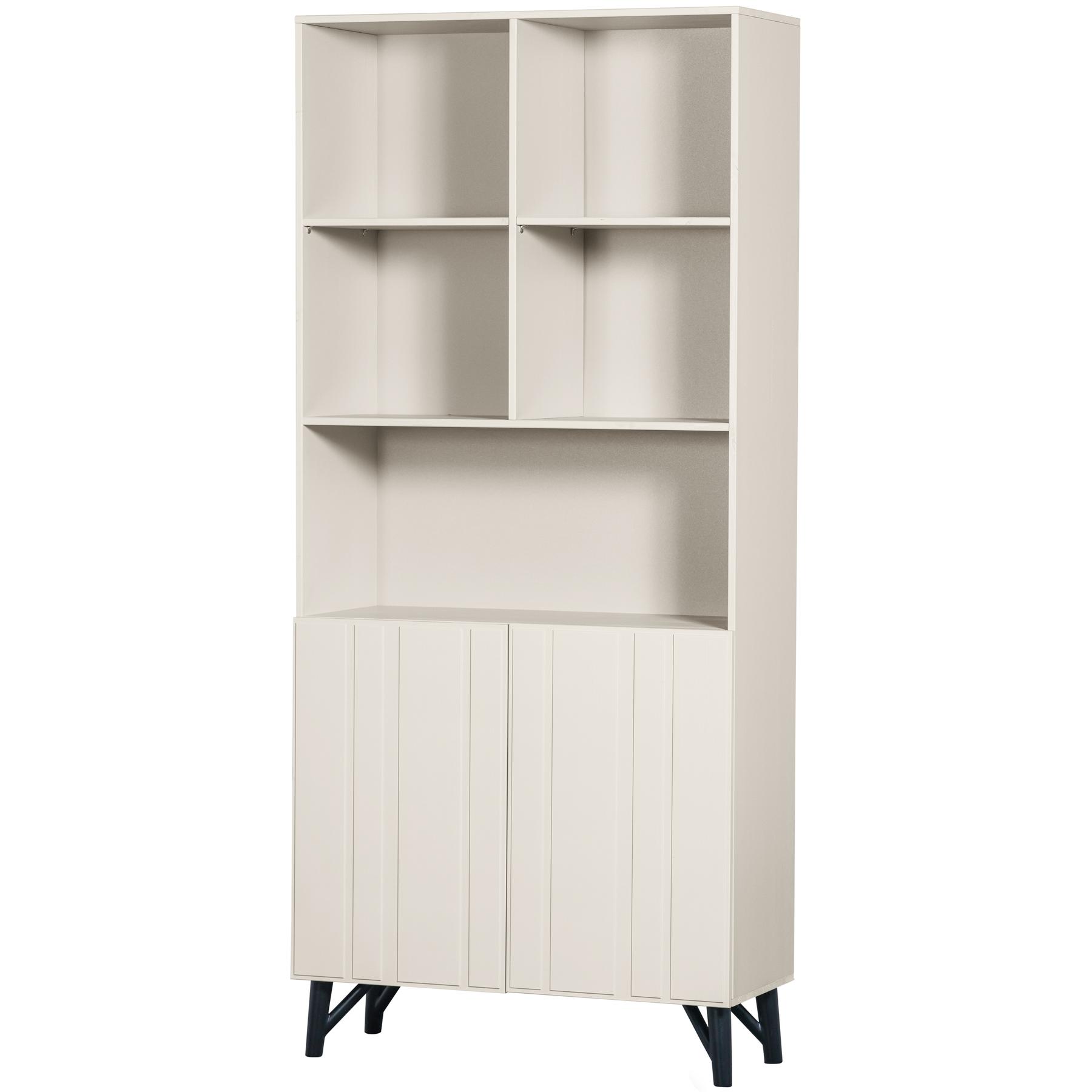 8714713180028 - Stauraumregal WOOOD Miller weiß B90cm H200cm T37cm FSC-zertifizierter Holzwerkstoff Regale Hochschrank mit 2 Türen H 200 cm x B 90 cm