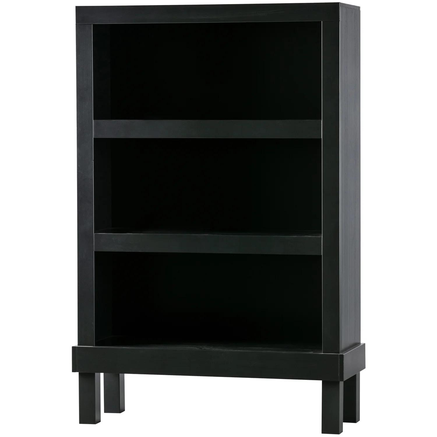 8714713124275 - Regal WOOOD Bonk schwarz B107cm H160cm T39cm FSC-zertifizierter Holzwerkstoff Regale Bücherregal Standregal ausgestattet mit drei Regalen Breite 107 cm