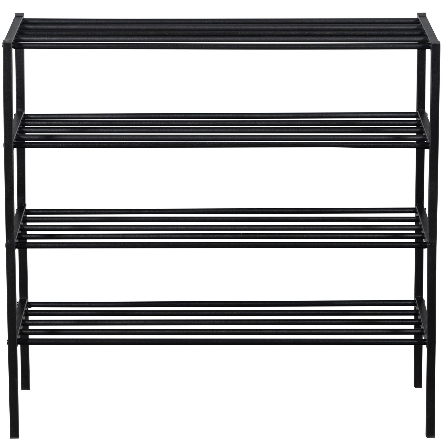 8714713198993 - - Woood 4 Schuhregale »Ferro« - 85x35x80cm - schwarz - Metall