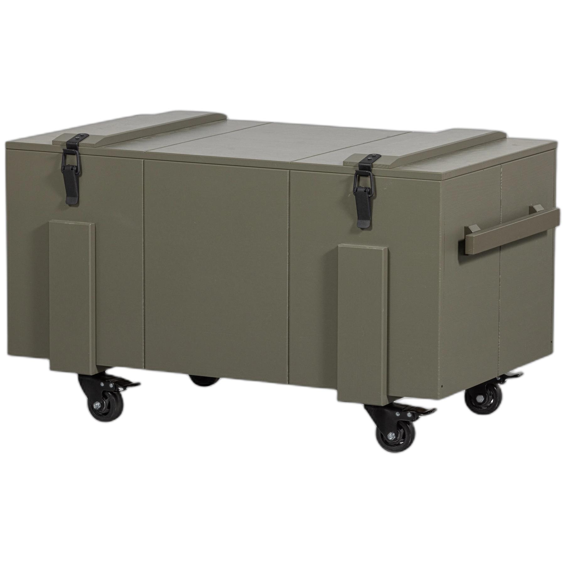 8714713197842 - Holzkiste WOOOD Bobby grün (wald) B100cm H55cm T56cm Holzwerkstoff Aufbewahrungsboxen auf Rädern Breite 100 cm