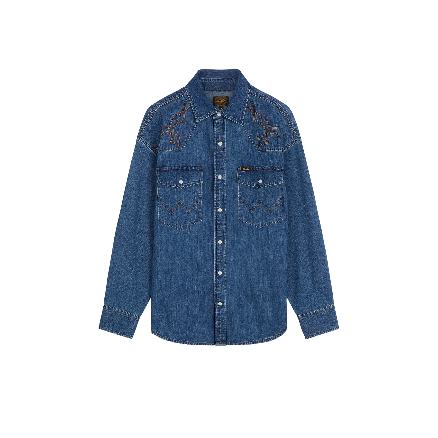 Wrangler Men's Bleu Long Sleeve Shirt Western
