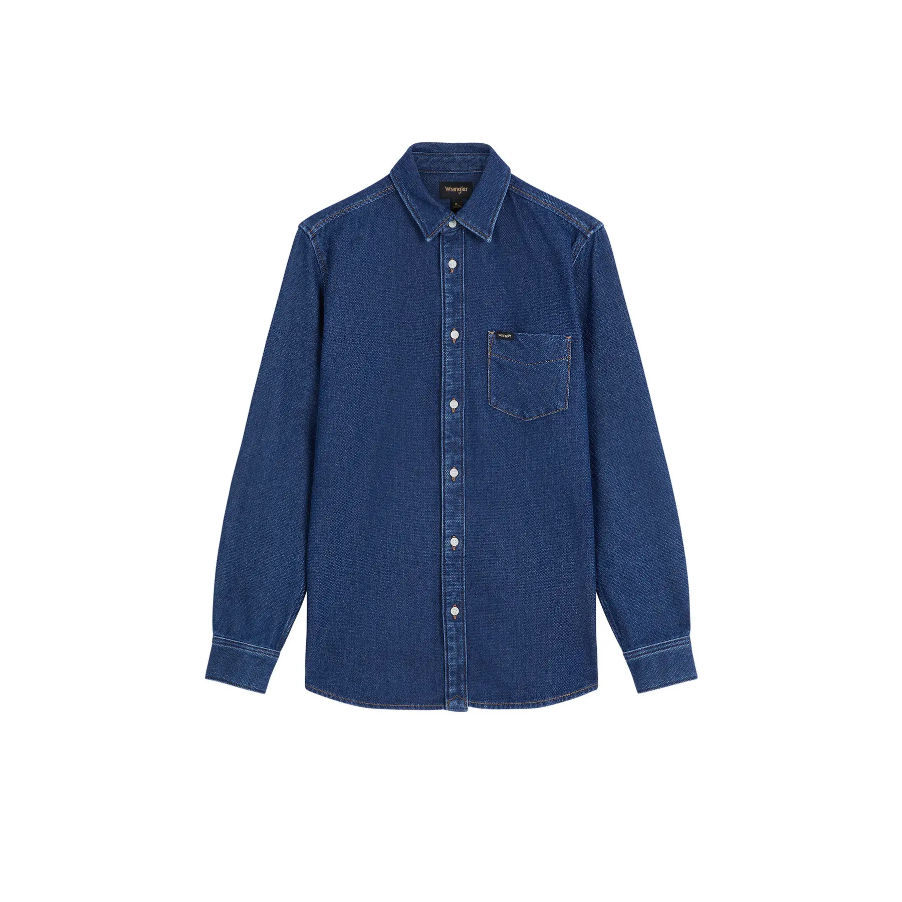 Wrangler Men's Bleu Long-Sleeved Denim Shirt