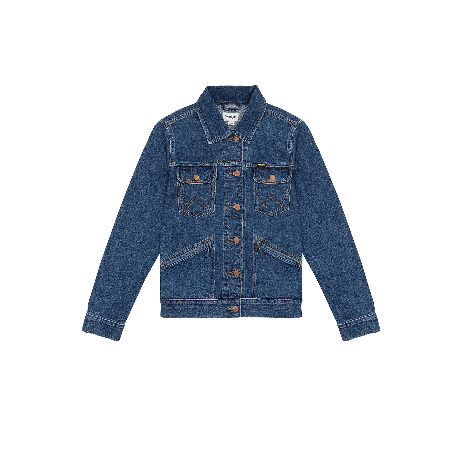 5401018614237 - - Retro-Denimjacke in mittelblauer Riverstone-Waschung