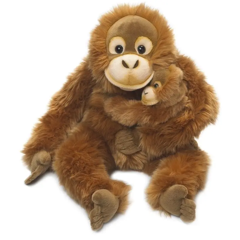 8712269161126 - Plüschtier Orang-Utan Mutter mit Baby (25cm) lebensecht Kuscheltier Stofftier Affe