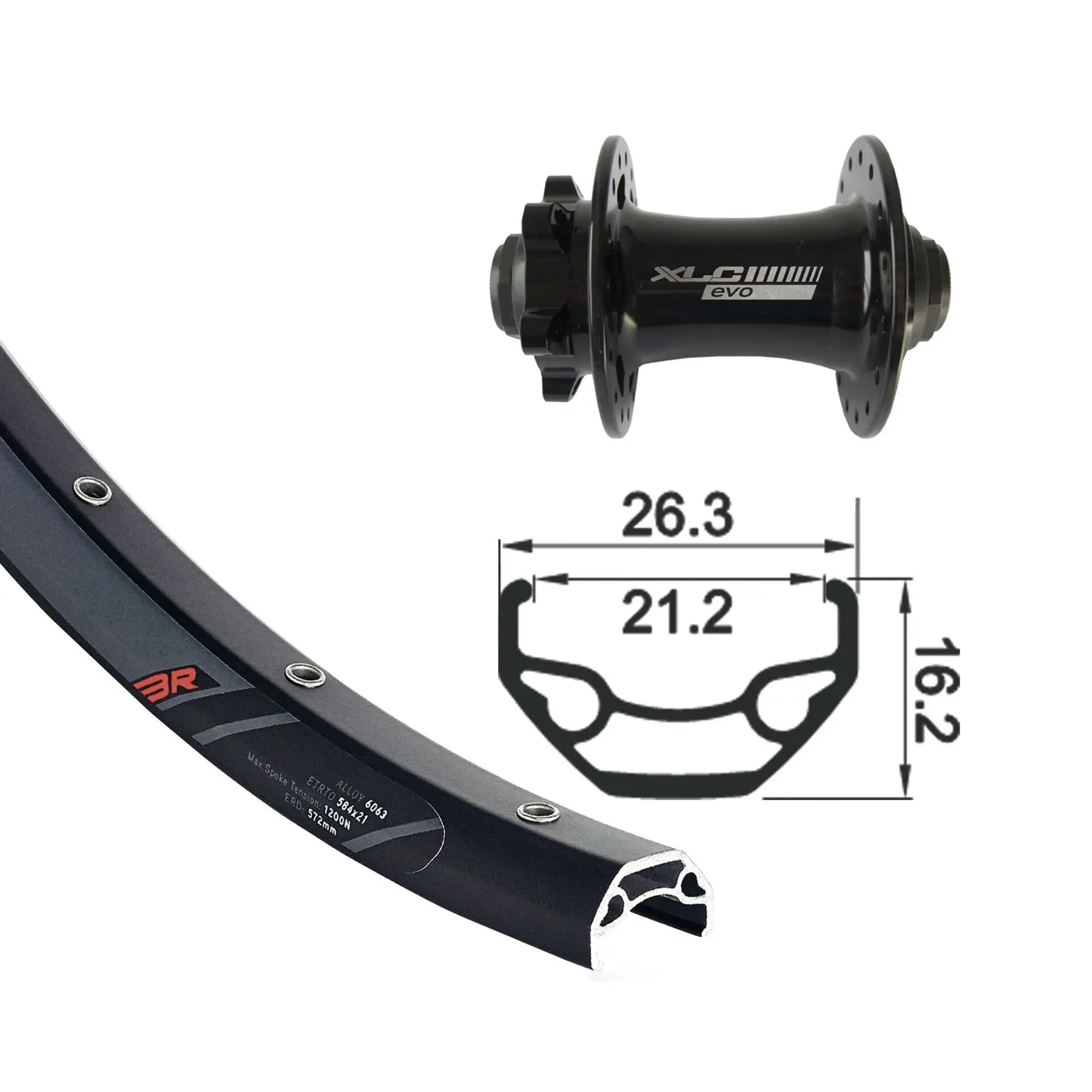 Image of Vorderrad 6 Schrauben XLC TA-15 Rodi V.8.5 S/Oe.N