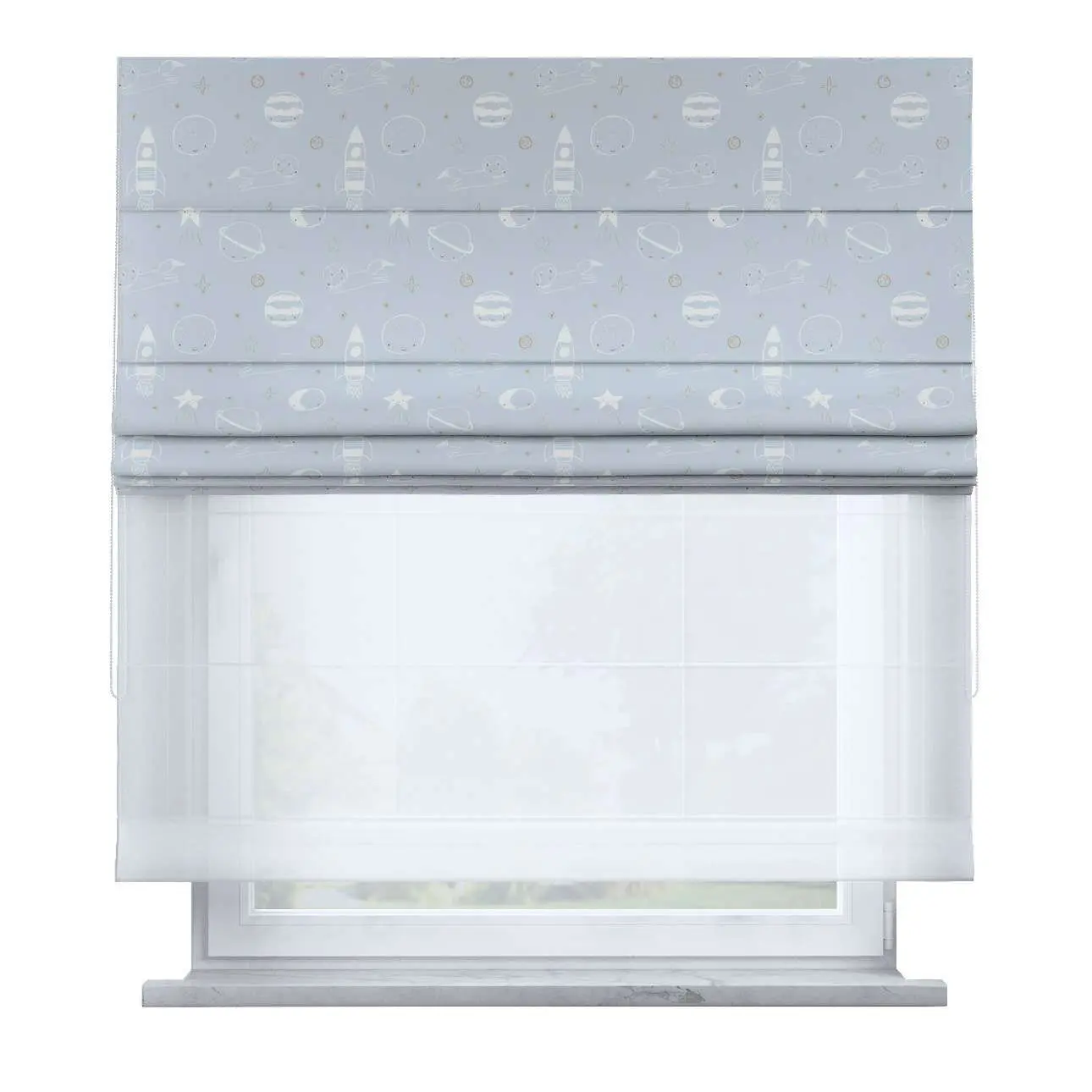 5902582072268 - Römische Jalousie aus Voile und Stoff Duo II