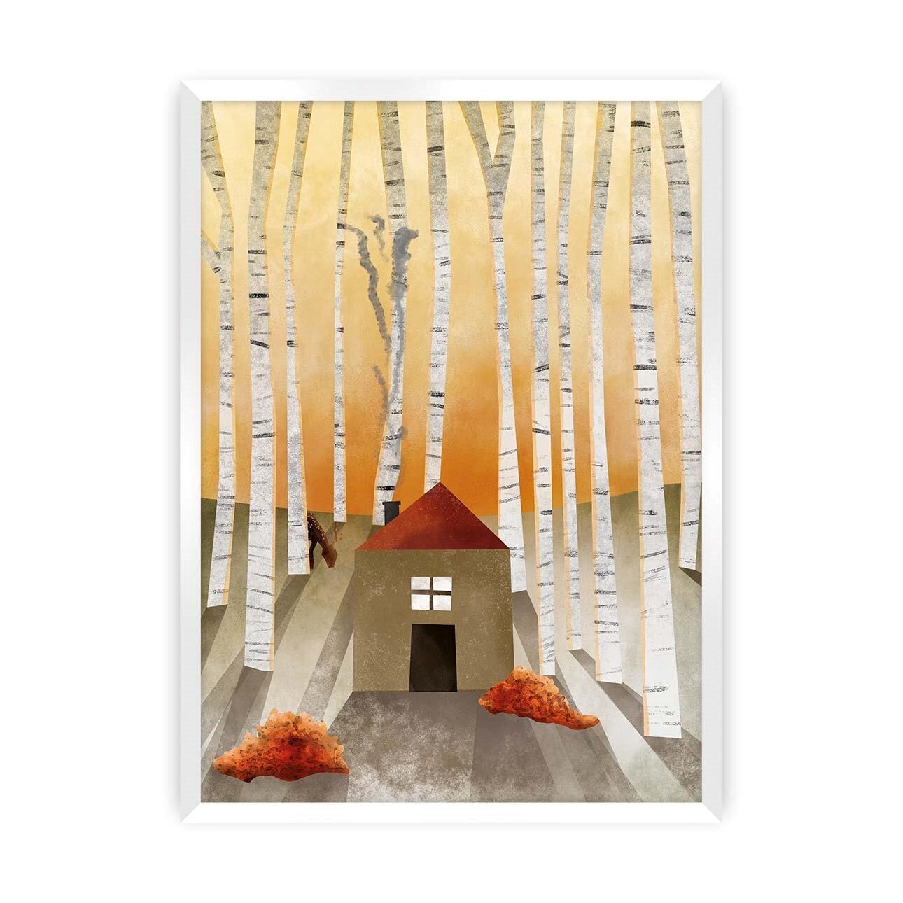 5902582126497 - Fotoleinwand mit vier Jahreszeiten - Herbst Yellow Tipi