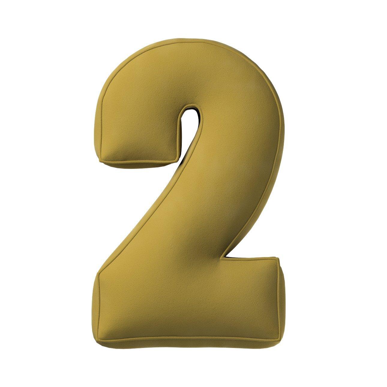 5902582148970 - Kissen Zahl 2 aus Samt Yellow Tipi