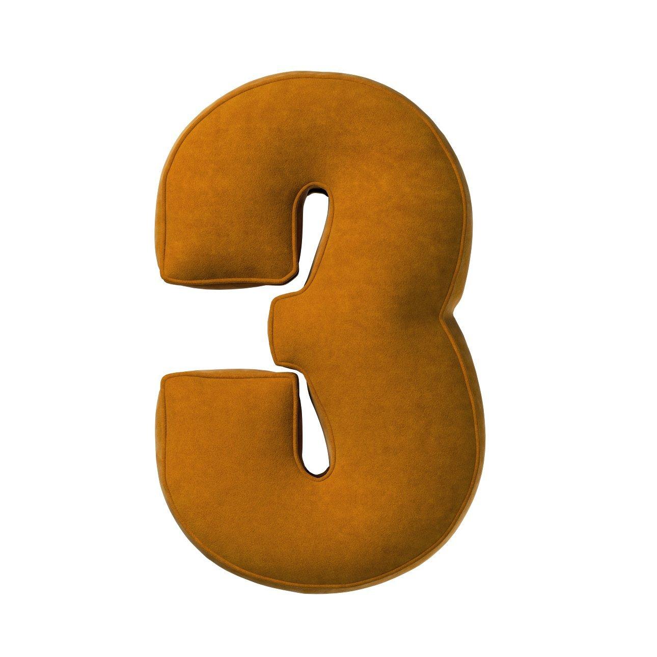 5902582148680 - Kissen Zahl 3 aus Samt Yellow Tipi