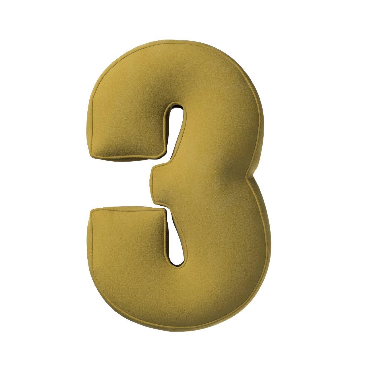 5902582148987 - Kissen Zahl 3 aus Samt Yellow Tipi