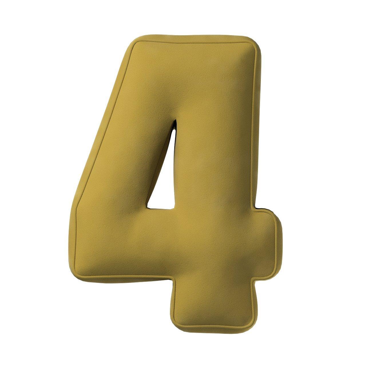 5902582148994 - Kissen Zahl 4 aus Samt Yellow Tipi