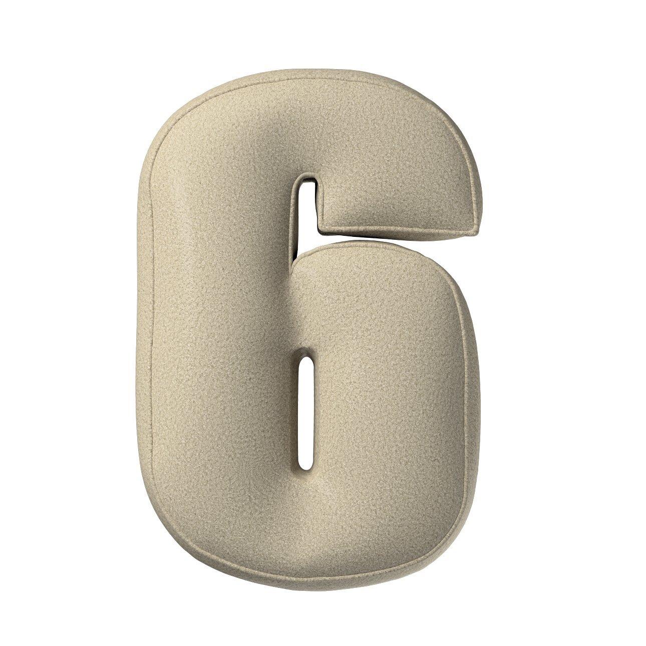 5902582149540 - Kissen Zahl 6 Schlaufe Yellow Tipi