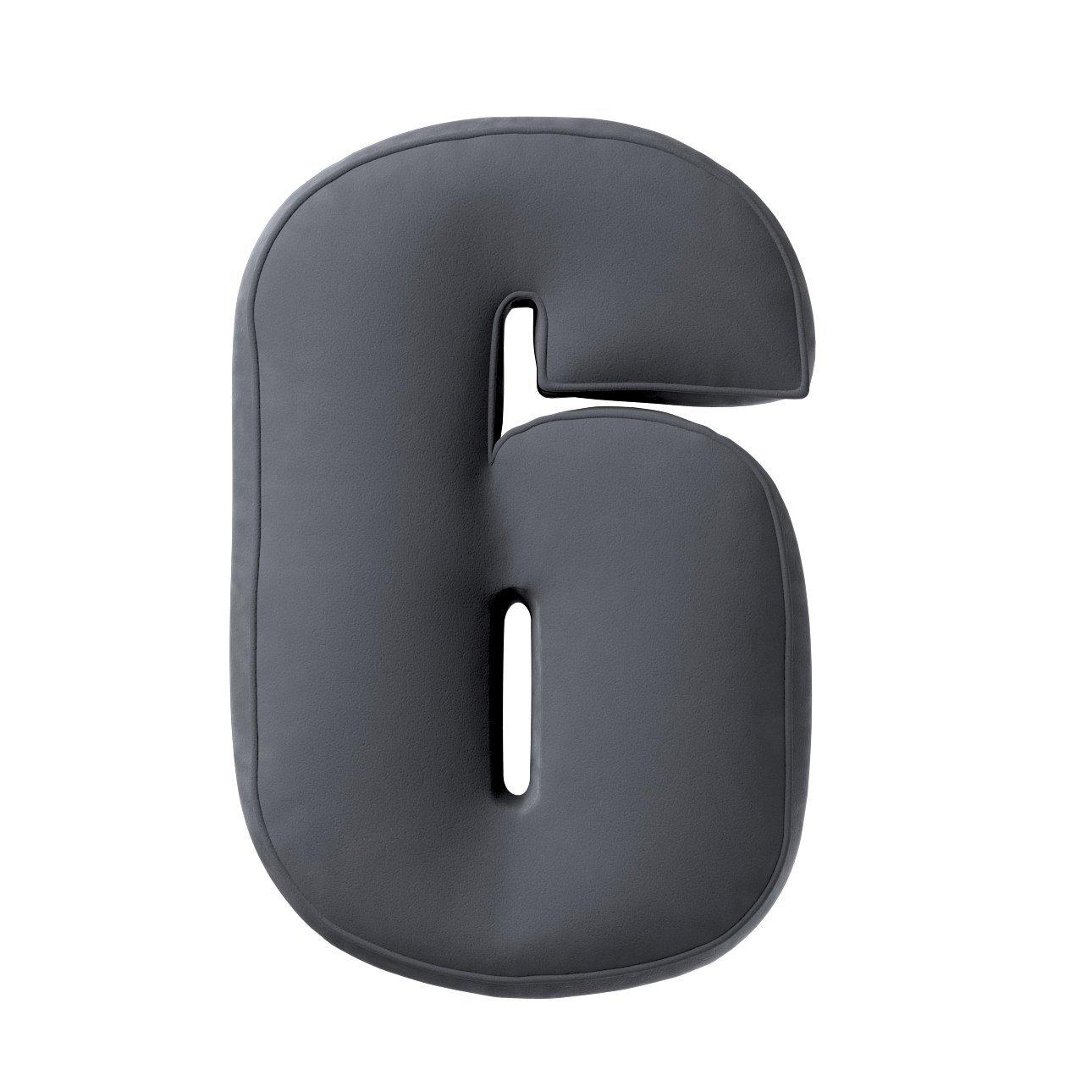 5902582147911 - Kissen Zahl 6 aus Samt Yellow Tipi